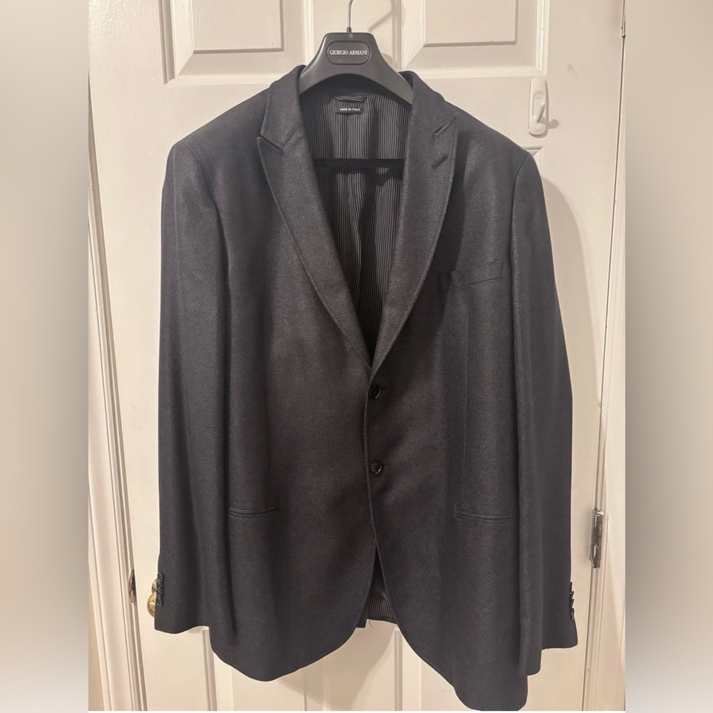Giorgio Armani black label Blazer 100% silk lining Sz 60it/50us!!